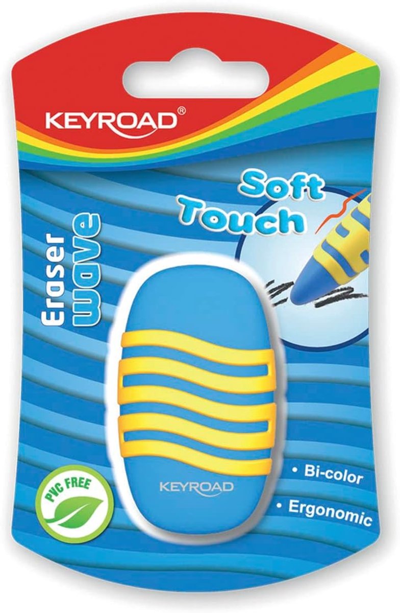 Thijox - Wave Gum voor Potlood en Kleurpotlood - Zachte Thermoplastische Rubber Gum - 1 Stuk in Mix van Kleuren - Ideaal voor School en Kantoor