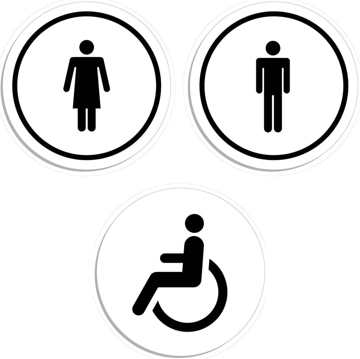 Toilet stickers - Decoratie stickers - Badkamer decoratie - Waterafstotend vinyl - 3x 20cm