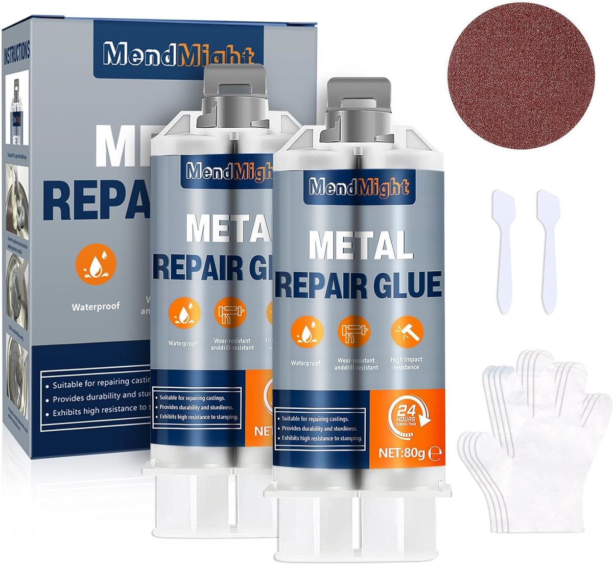 SnelShoppen - Metal Repair Glue 2-Pack 160g Professionele Epoxy Lijm voor Metalen, Kunststof en Keramiek, Hittebestendige Hechting voor DIY en Reparat