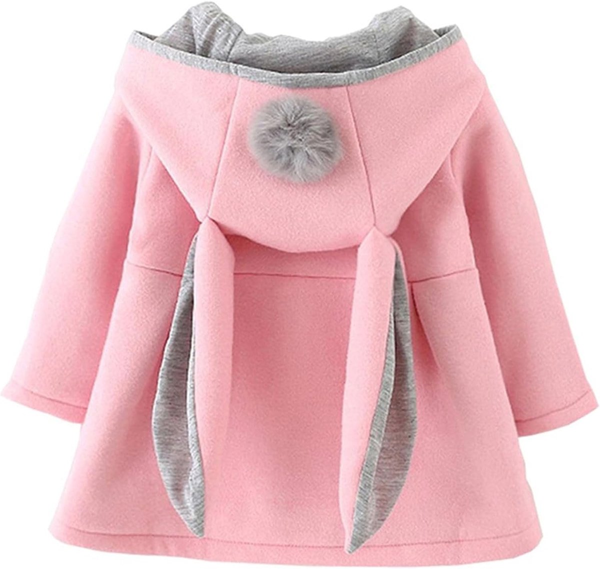 SnelShoppen - Babyjas met Capuchon voor Meisjes - Katoen, Hazenoren, Dikke Warme Kleding voor Herfst en Winter, 9 Maanden tot 3 Jaar