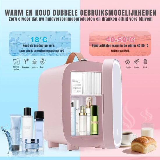 SP® Mini Koelkast - 4L Capaciteit - Minibar - Skincare Koelkast - Roze - 29cm x 21cm x 30cm van sp — afbeelding 3