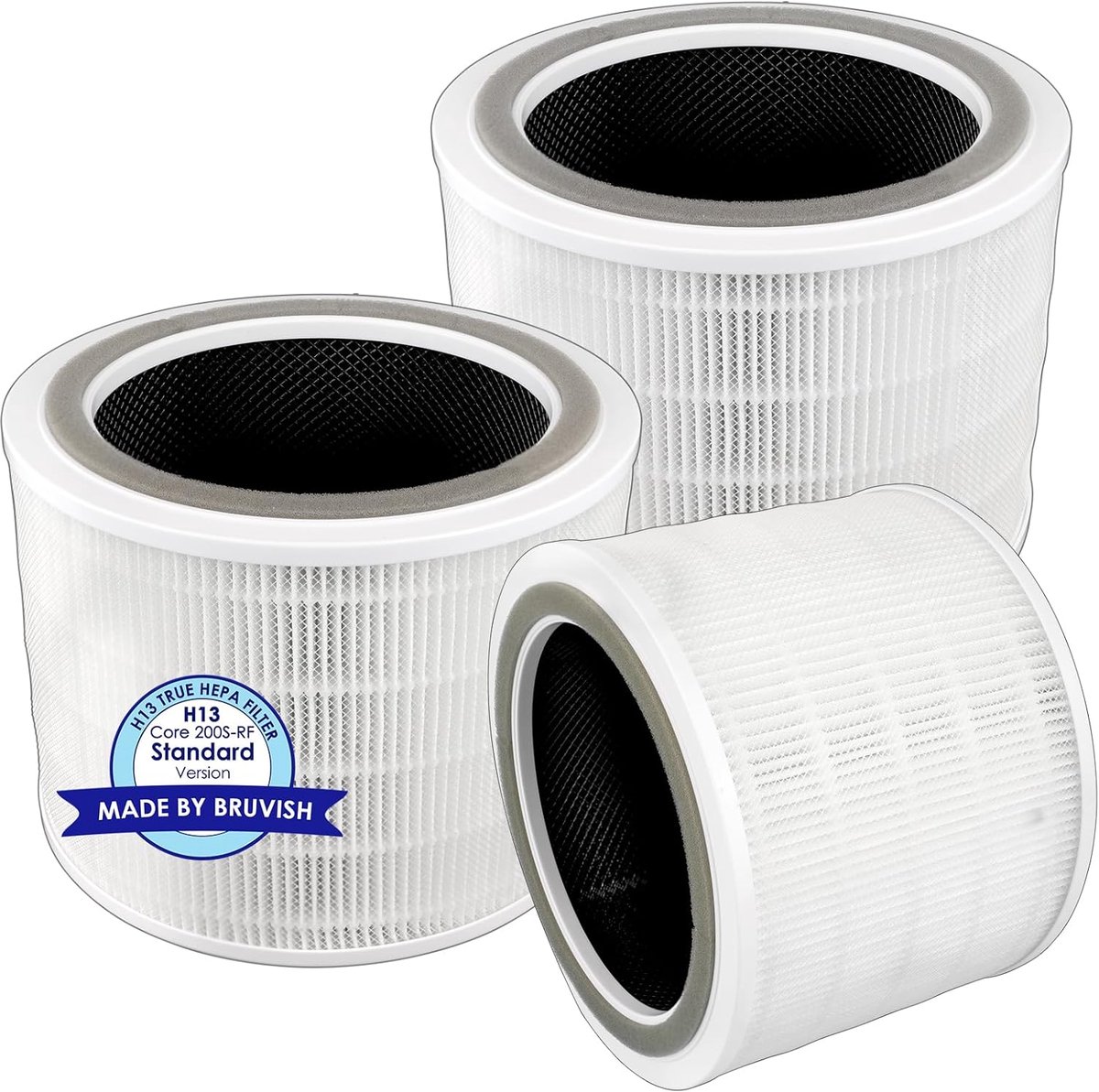 SnelShoppen - 3-pack Vervangingsfilter voor Core 200S Luchtreiniger, H13 True HEPA-filter, Actieve Koolfilters, 99% Filtratiesnelheid, Milieuvriendeli