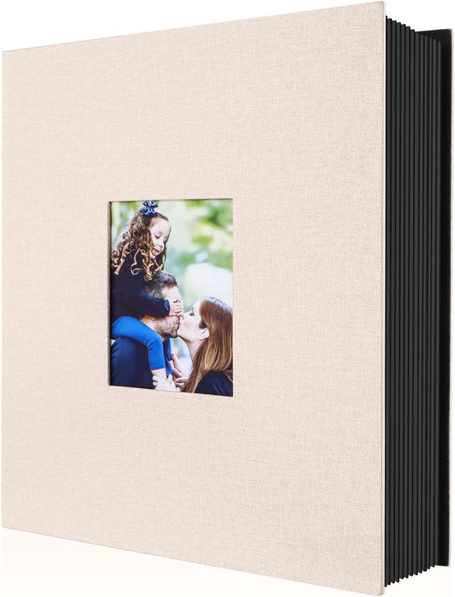 SnelShoppen - Foto-album 10x15 cm voor 400 foto's - Beige Linnen Album voor Verticale Foto's - Perfect voor Feesten, Herinneringen en Kinderen