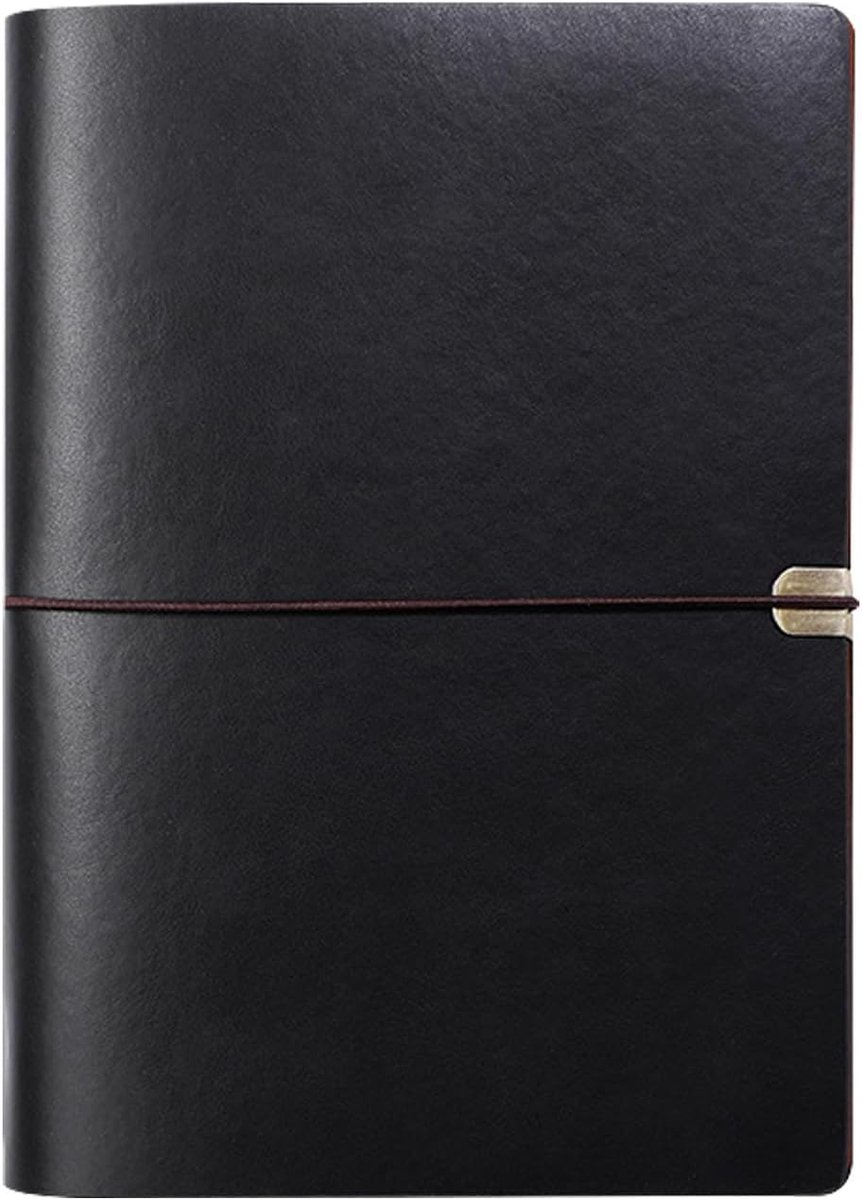SnelShoppen - Notitieboek A5 Bruin Leer Vintage Dagboek Navulbaar Ringband 100 Pagina's Elegant Leren Notitieboek voor Schrijven Schetsen Cadeau voor