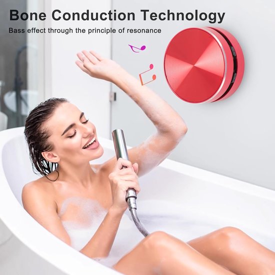 SnelShoppen - Bone Conduction Speaker - Draadloze Mini Stereo Speaker met Sterke Bass - Portable Rood - Ideaal voor Feest, Camping en Buitenshuis — afbeelding 5