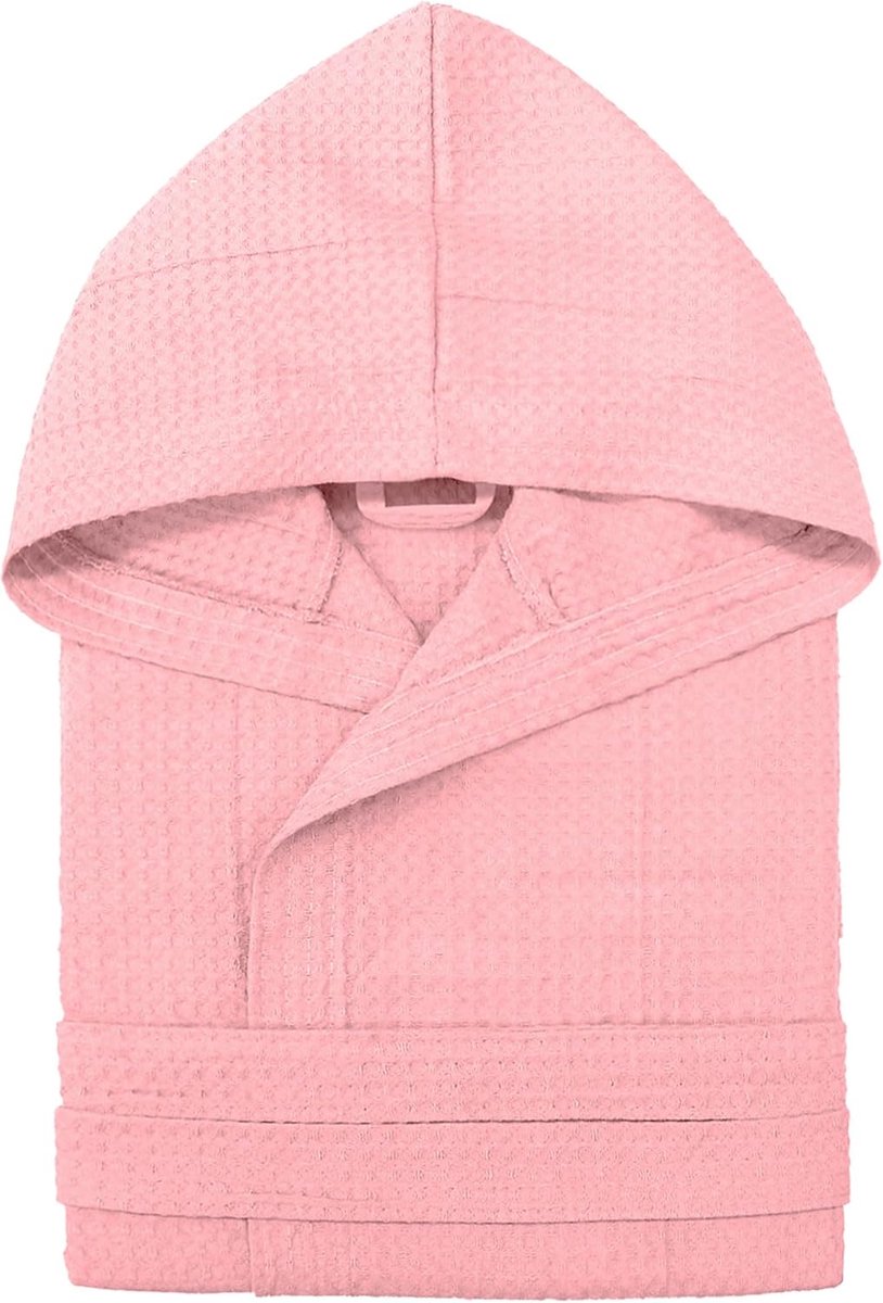 SnelShoppen - Unisex Katoenen Badjas met Kap, Zakken en Riem, Lichtgewicht, Absorberend en Ademend, Ideaal voor Thuis, Spa, Zwembad, Gym en Reizen