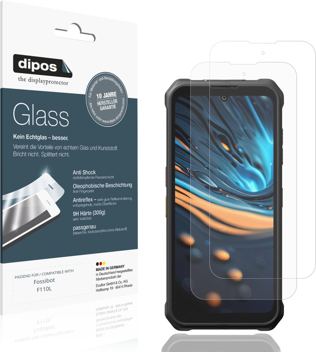 dipos – 2x Matte Pantserfolie geschikt voor Fossibot F110L | 9H Screenprotector