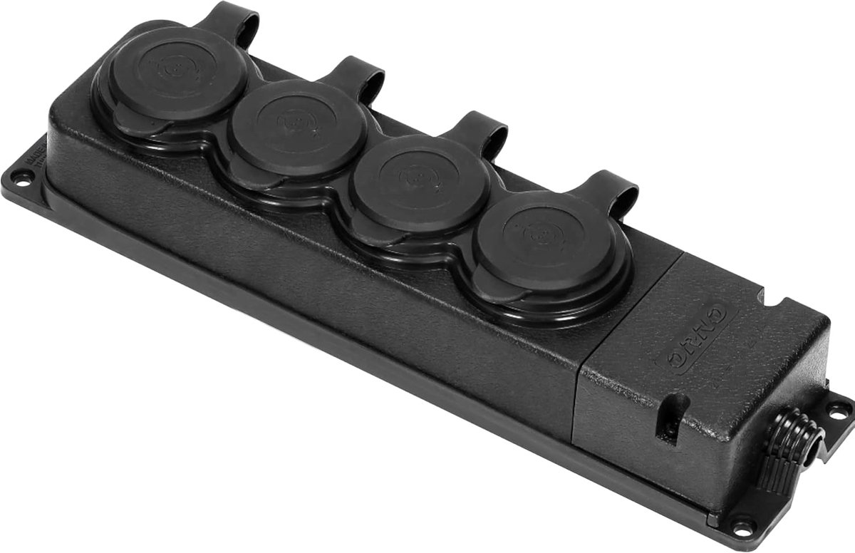 SnelShoppen - ORNO Workshop Plug Outdoor Waterproof IP44 230V 16A Impact Resistant - 4 Franse Stopcontacten voor Tuin, Camping, Feest, Werkplaats