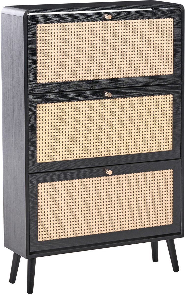 MOURA - Schoenenkast - Zwart - MDF