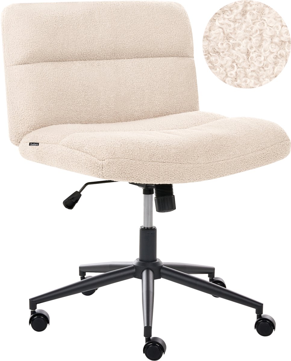 CATLIN - Bureaustoel - Lichtbeige - Bouclé