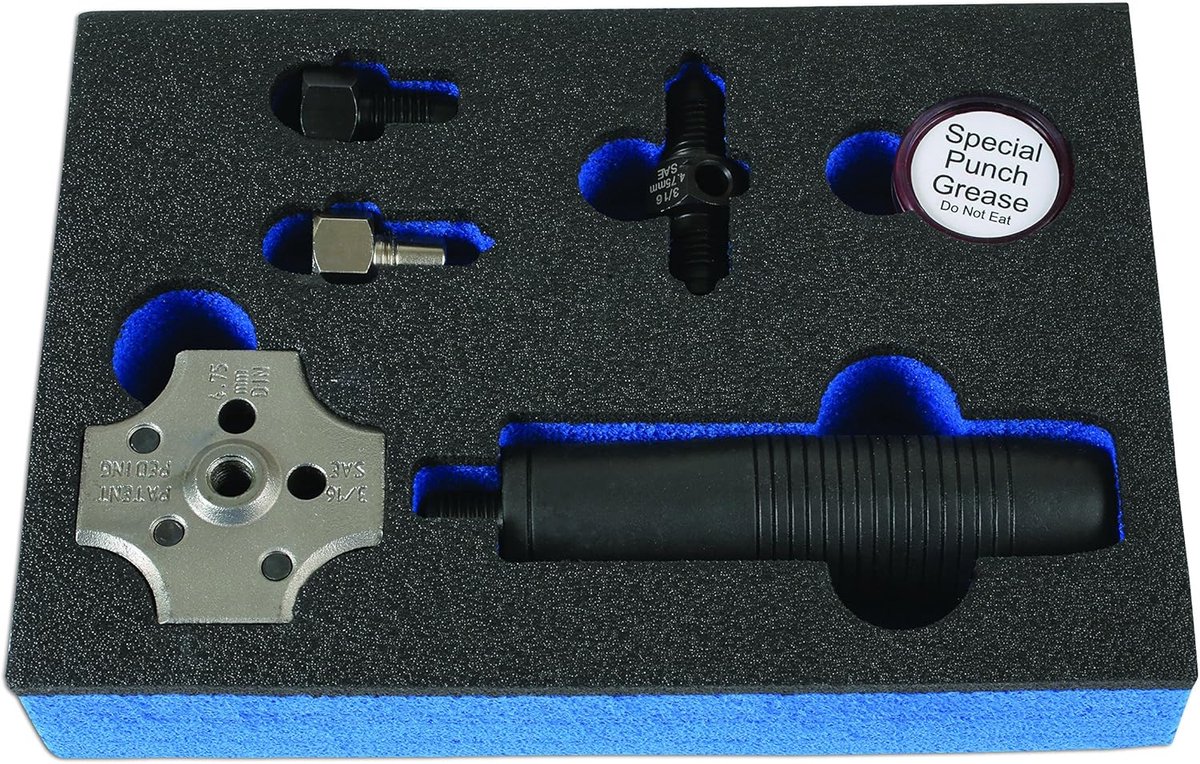 SnelShoppen - Laser 6728 Remleiding Felting Apparaat - Dubbele Kop voor SAE en DIN Branders - Geschikt voor 4.75 mm en 3/15.2 cm Slangen - Efficiënte