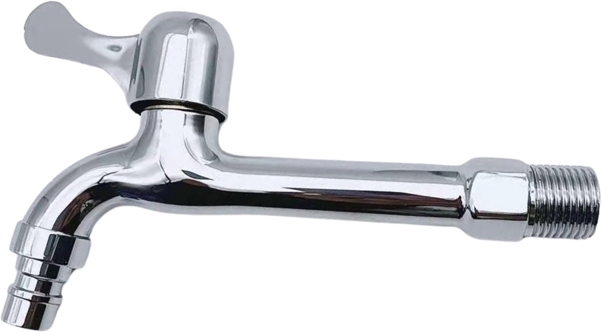 SnelShoppen - Garden Faucet - Buitenwaterkraan - RVS Mengkraan met 1/2" Aansluiting - Chroom - Tuin - Garage - Terras - Wasruimte