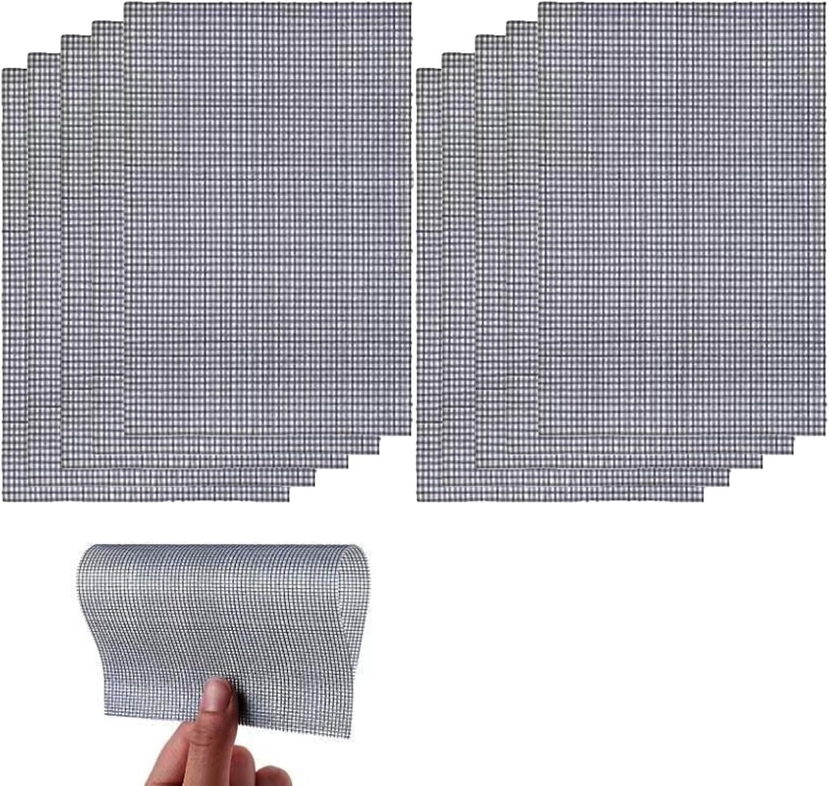 SnelShoppen - Pack van 10 Muggennet Reparatie Patches 130 x 180 mm, Waterdicht, Zelfklevend, Voor Ramen, Deuren en Muggennetten, Bescherming tegen Ins
