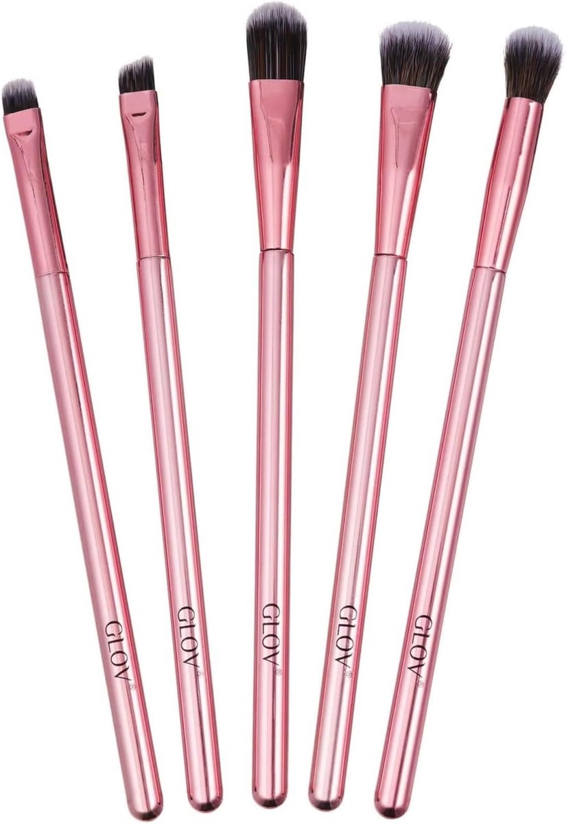 SnelShoppen - 5-delige Professionele Oogmakeup Kwasten Set - Mengkwast, Crease Kwast, Mini Platte Kwast - Zachte Synthetische Haren - Perfect voor Oog