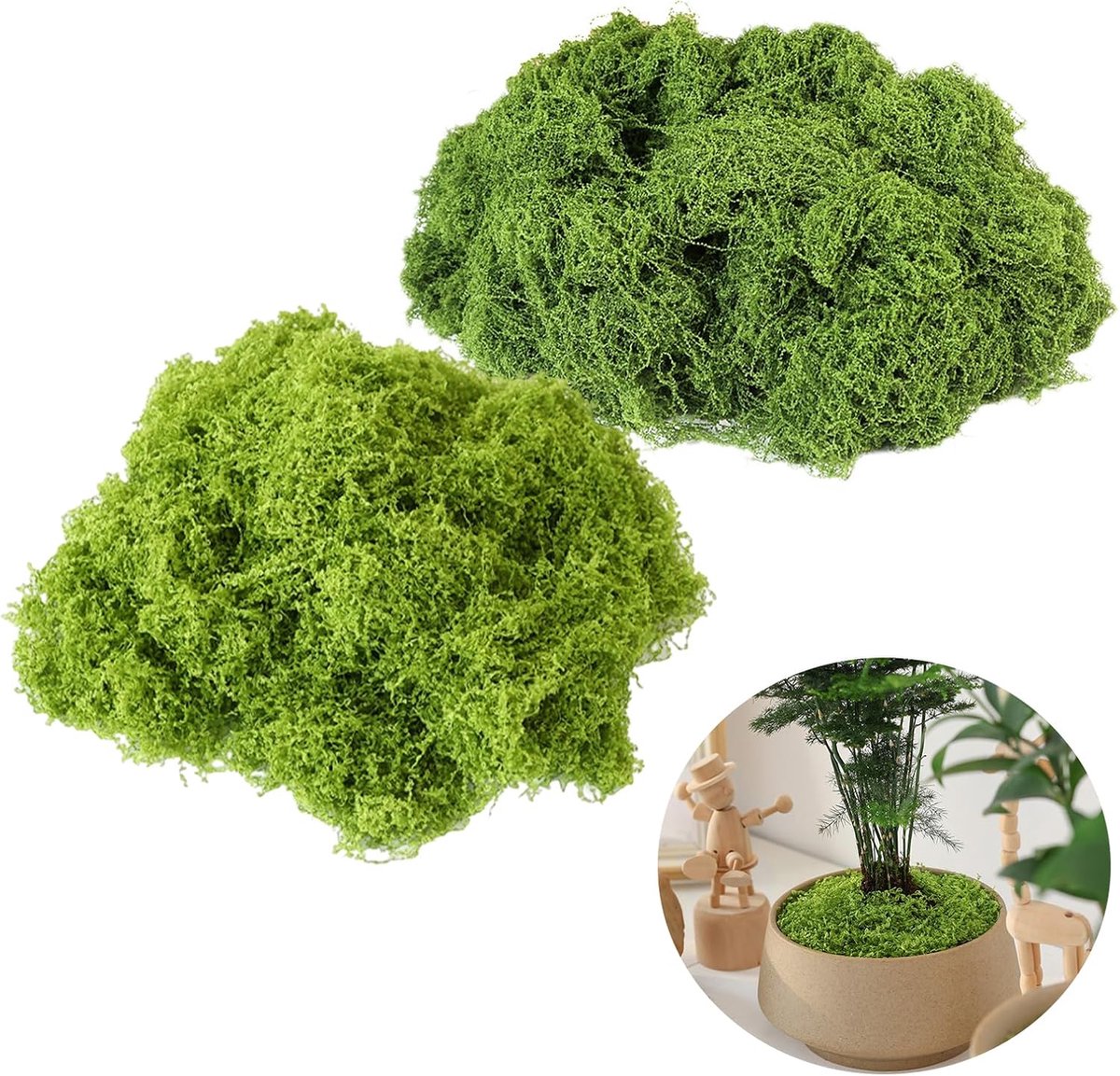 Kunstmos Decoratie - Nep Mos Knutselmos - Hobby en Knutselen - Natuurlijke Textuur - 200 gram - Lichtgroen