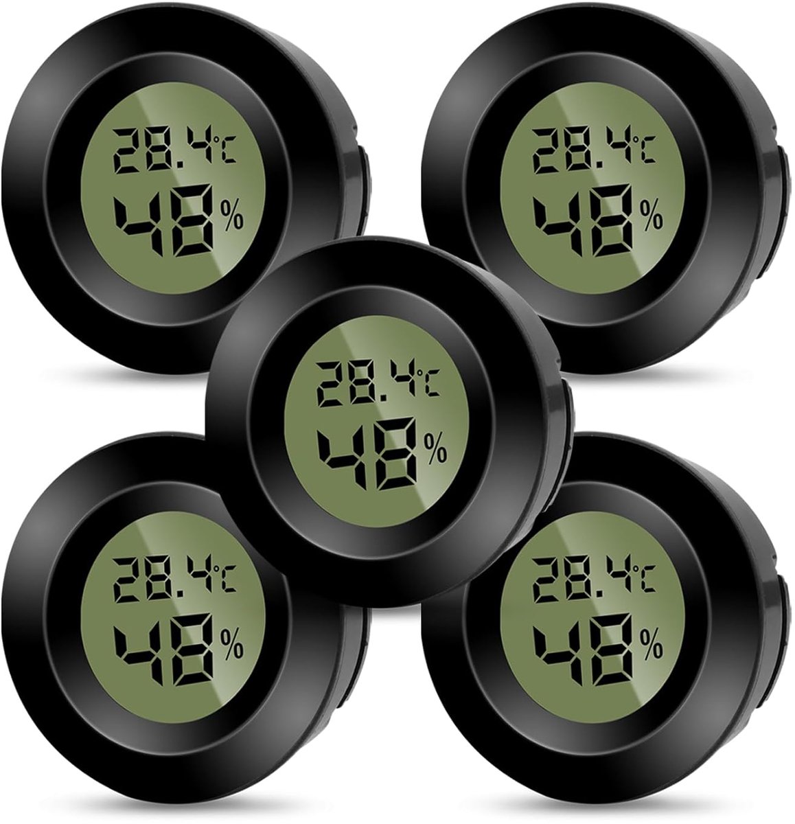 SnelShoppen - 5PCS Mini Digitale Binnenkamerthermometer - LCD Hygrometer Temperatuurmonitor - Hoge Precisie Vochtigheidsmeter voor Thuis en Kantoor -