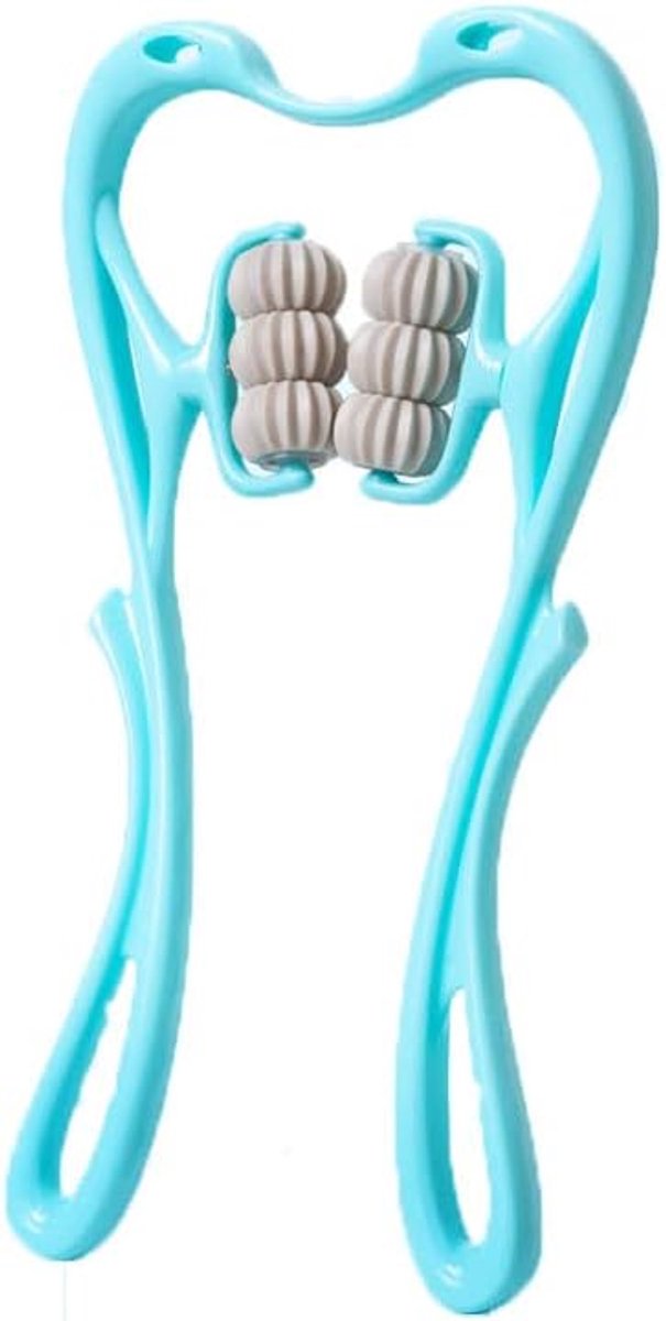 SnelShoppen - Handmatige 6-wielige Halsmassager - Ergonomische Rolmassager voor Diep Weefsel in Nek, Rug, Schouders, Taille en Benen - Spierontspannin