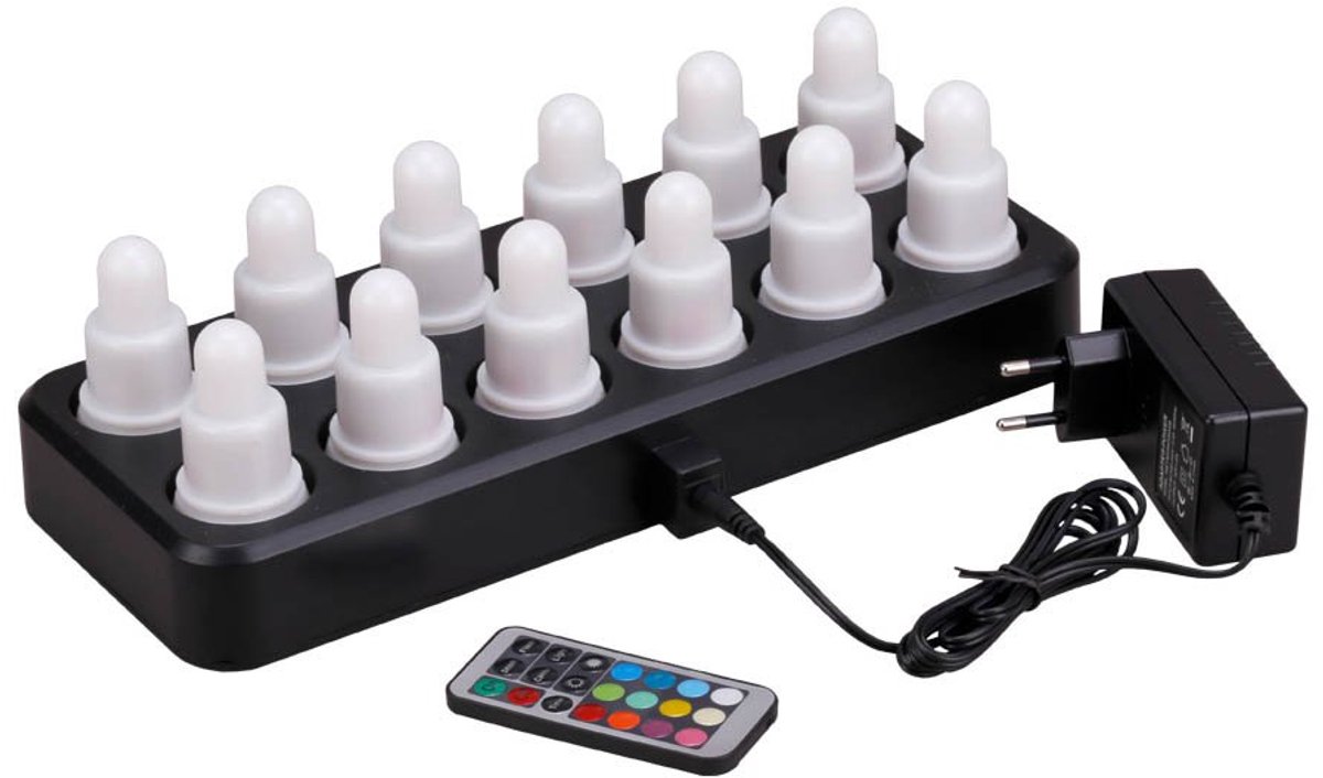 SnelShoppen - Multi-kleurige LED Kaarsen Set - Decoratieve Verlichting voor Feesten, Tuin, Camping en Binnen - Veilig en Duurzaam - 6 Stuks
