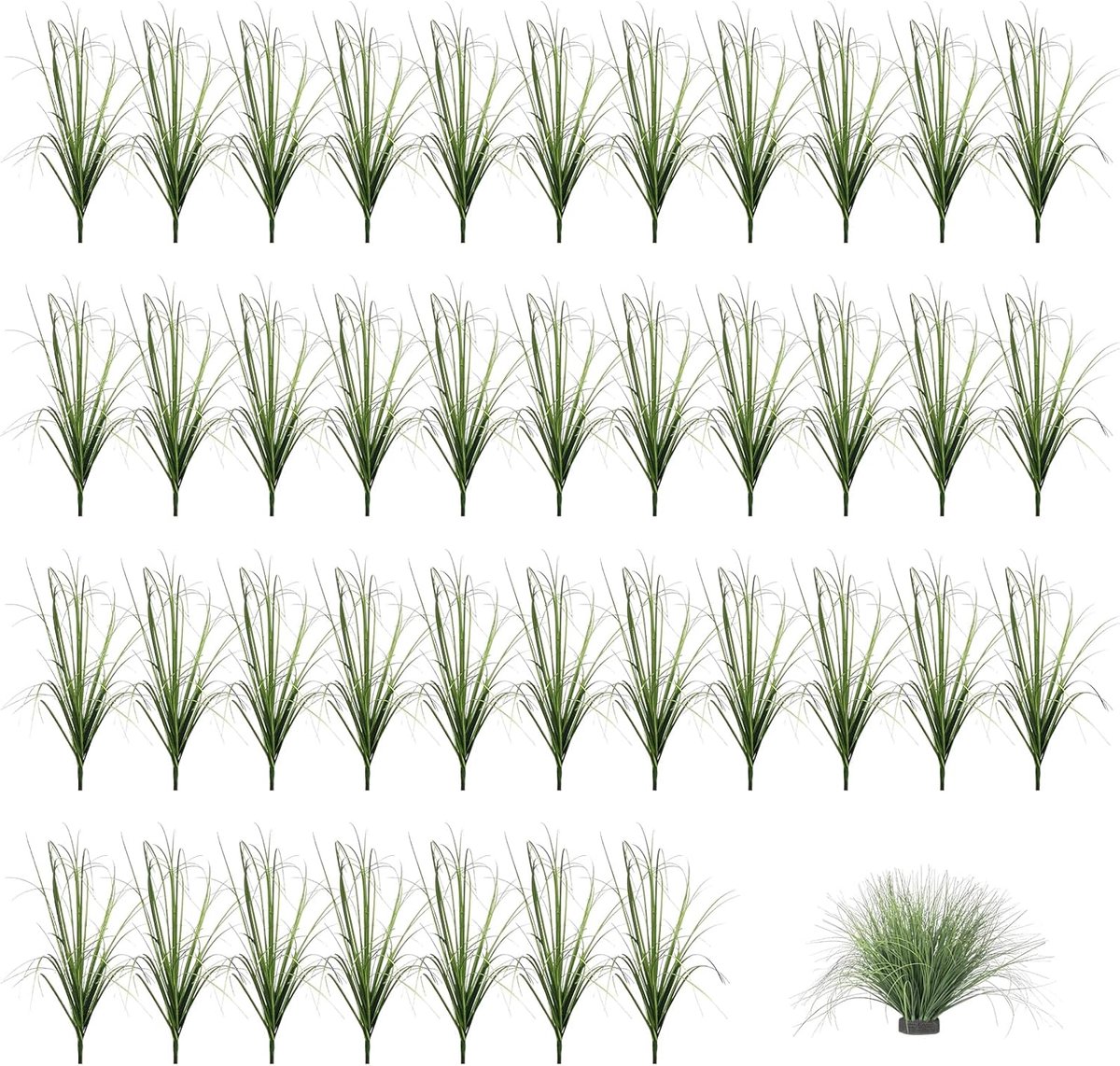 SnelShoppen - Set van 40 Kunstgrassen 30 cm - UV-bestendig, Weerbestendig, Realistisch Kunstgras voor Vazen, Tuin en Balkon - Perfect voor Decoratie