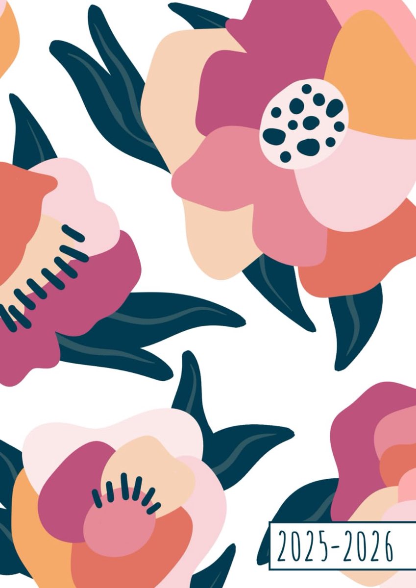 SnelShoppen - Agenda 2025 2026 Fleurs Roses Modernes & Minimalistes | Semainier A4 | 21x29,7 cm | Horizontale Planning | To-do Lijst en Lijnen