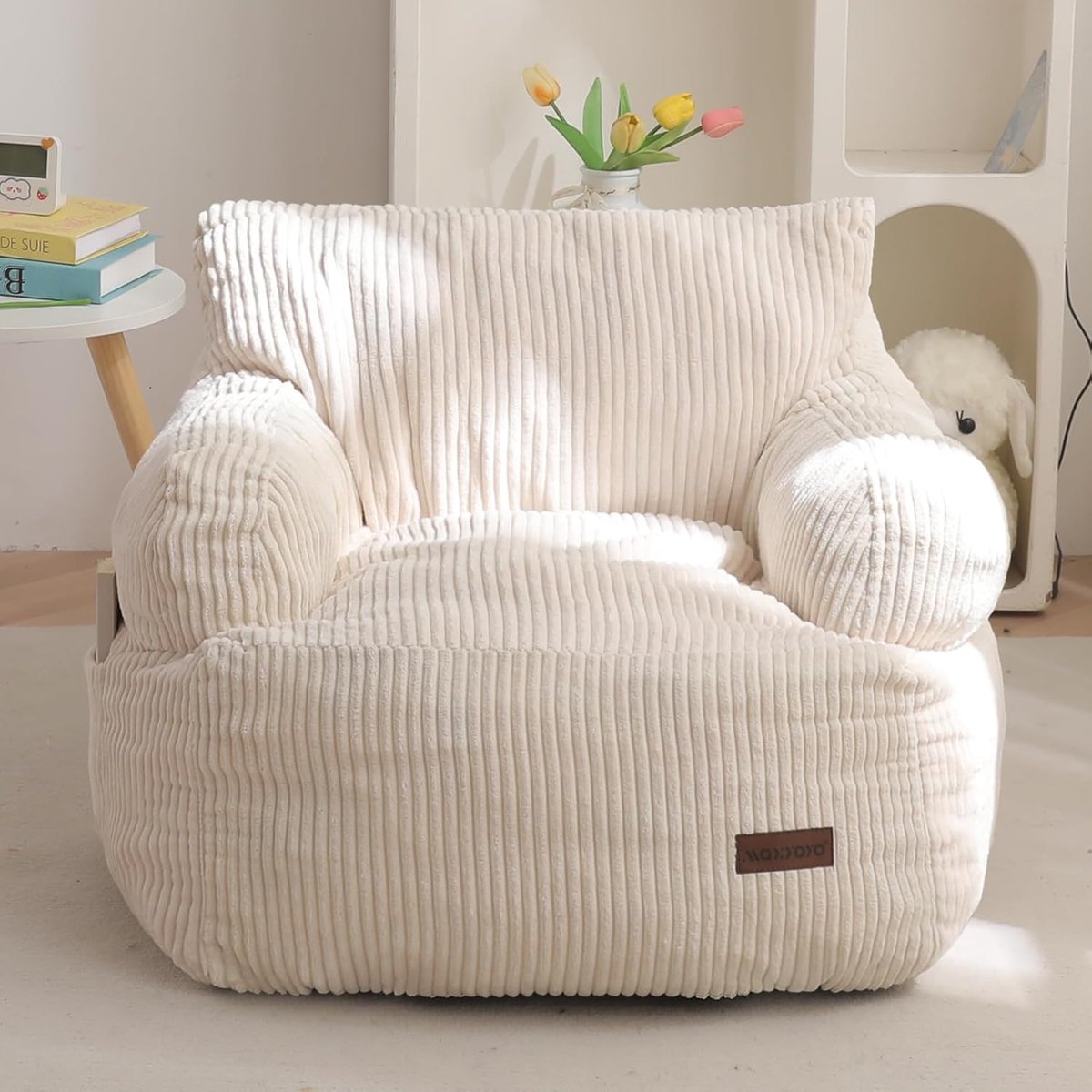 SnelShoppen - MAXYOYO Kinder Zitzak, Gewatteerde Peuter Zitzak Sofa voor Jongens en Meisjes, Relaxstoel met Pocket, Vloerzitje voor Gaming en Lezen