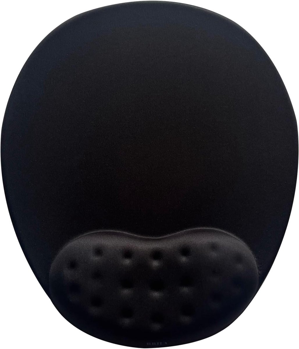 SnelShoppen - Ergonomische Muismat met Polssteun - Comfortabele Geheugen Foam Gel - Antislip - Zwart - Perfect voor Kantoor, Werk, Laptop en Mac