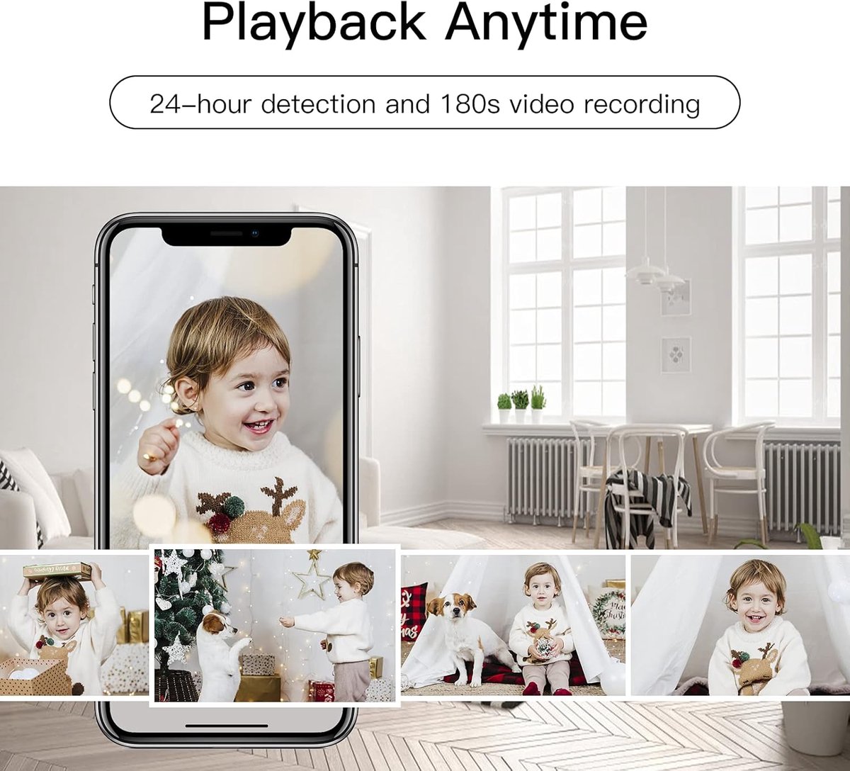 SnelShoppen - Indoor Beveiligingscamera 1080p met Nachtzicht, Bewegingsdetectie, Twee-Weg Audio, Voor Kinderen en Huisdieren, IP Draadloze Camera, Set