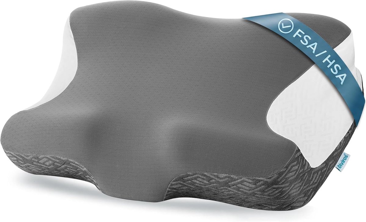 Thijox - Elviros Memory Foam CPAP-kussen, Ergonomisch Nek Kussen met Verstelbare Hoogte en Hardheid, Verkoelende Hoes voor Zij-, Rug- en Buikslapers,