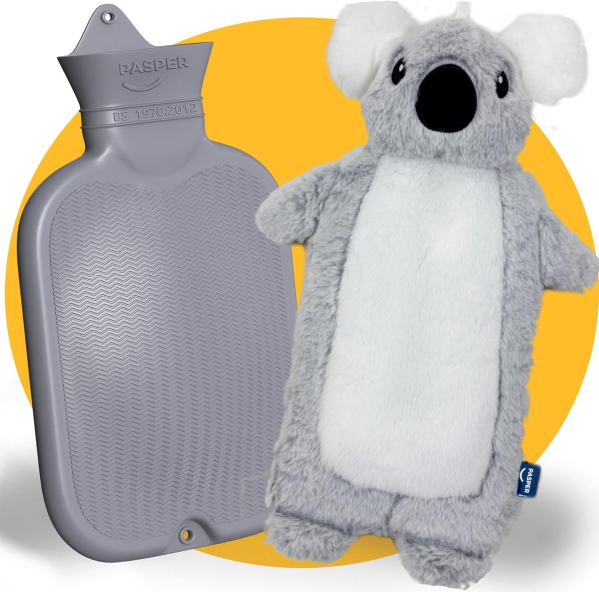 SnelShoppen - XXL Warmwaterkruik 3,5 Liter - Naadloze Fleece Koala - XL Warmtekruik voor Baby's, Kinderen en Volwassenen - Perfect Cadeau voor Vrouwen
