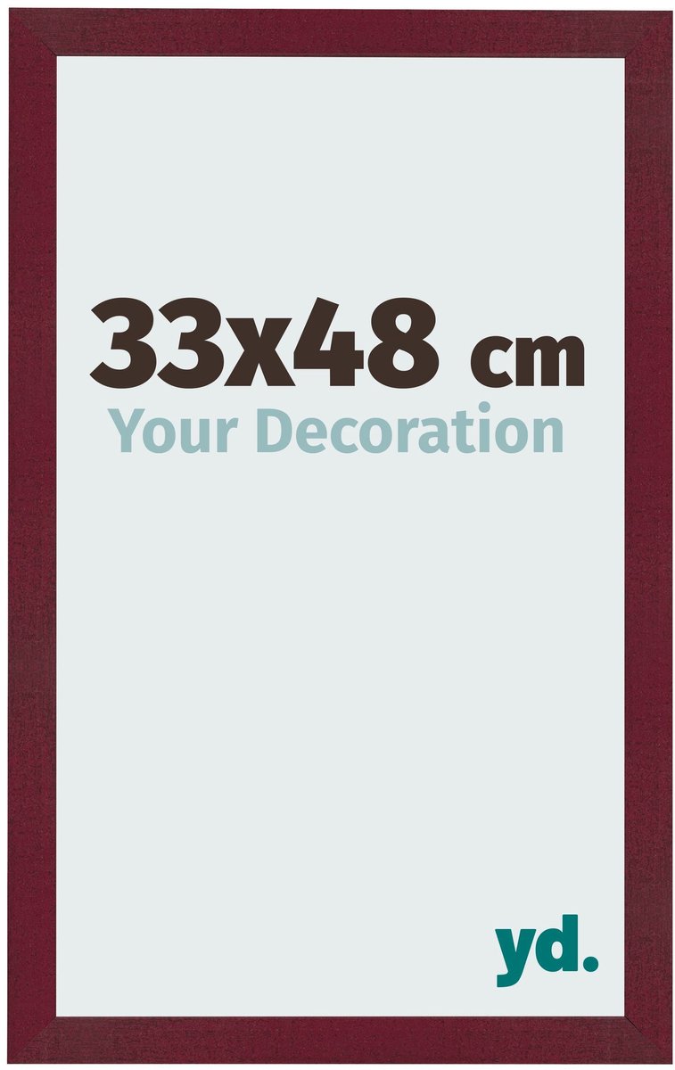 Your Decoration - Fotolijst 33x48 cm - MDF - Wijnrood Geveegd - Bologna
