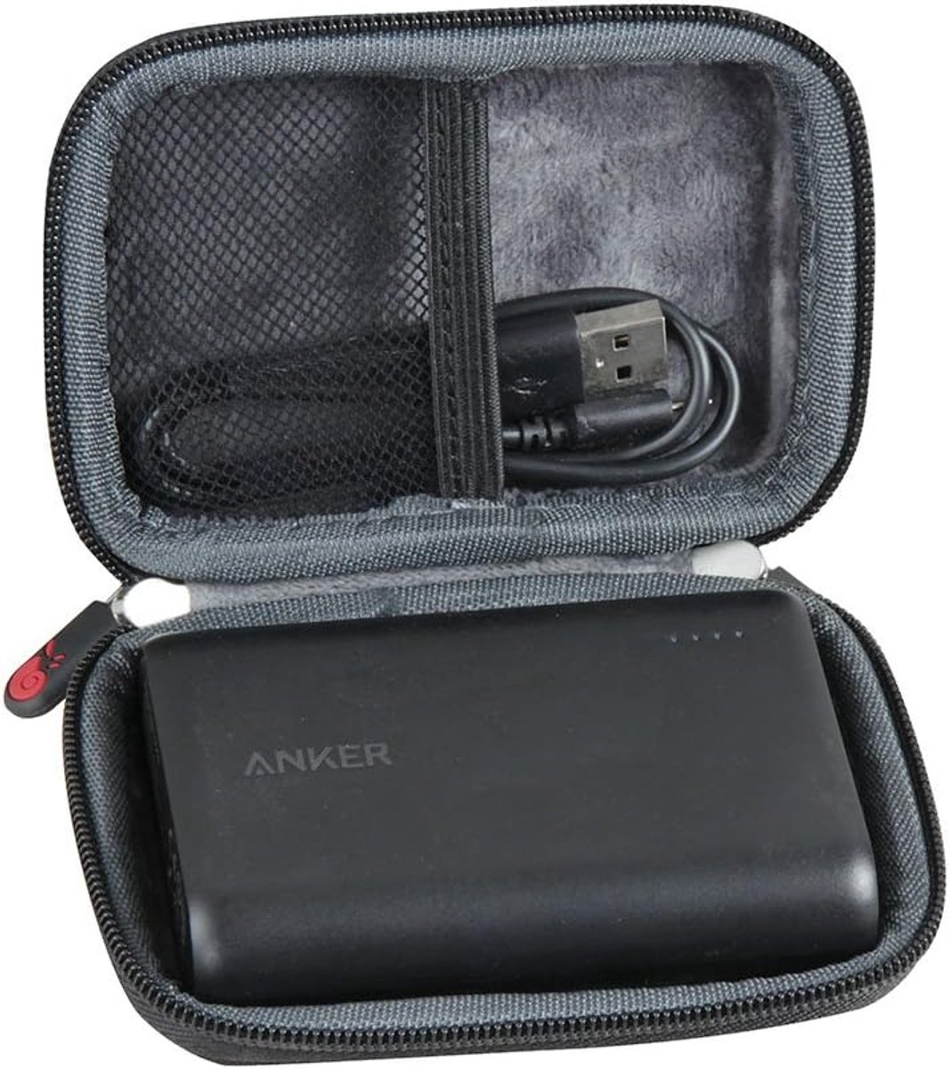 SnelShoppen - Hard EVA Travel Case voor 10.000mAh Powerbank, Beschermende Opbergtas, Compact en Lichtgewicht, Ideaal voor Reizen, Bumps en Krassen Bes