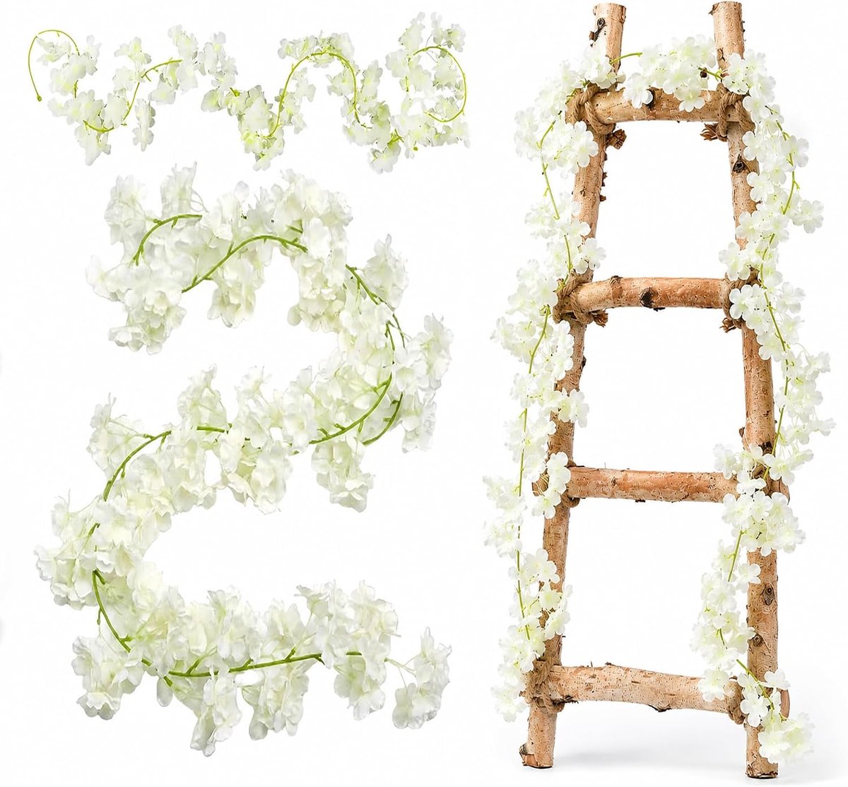 SnelShoppen - 2 Stuks Kunstmatige Kersenbloesem, 6ft Kersenbloesem Slingers voor Bruiloften, Decoratie Buiten en Binnen, Silk Flowers, Flexibele Takke