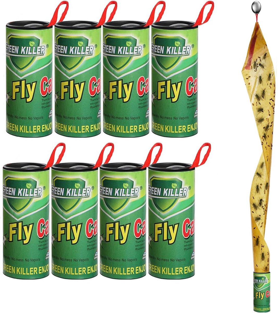 SnelShoppen - 8 x Flycatcher, Insecten Vanger, Non-Toxische Vliegenstrips, Effectieve Fruitvliegen, Moths en Vliegen Vanger voor Binnen en Buiten