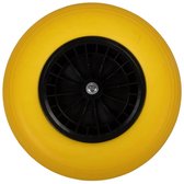 Talen Tools - Anti lek Kruiwagenwiel 400x8, stevig plastic velg met rollager, Draagvermogen 150kg, asgat 20mm INCL. 130mm AS