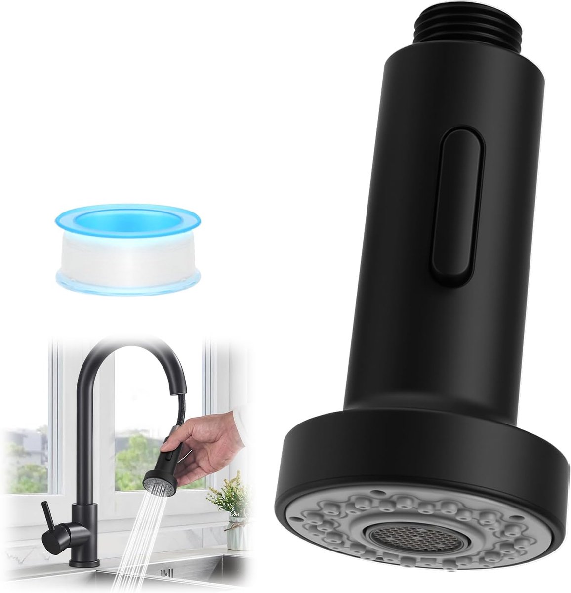 SnelShoppen - Keuken Faucet Douchekop - Vervangbare Handdouche - 2 Spray Modi - Uittrekbare Kraanaccessoire - Handdouche voor Keuken en Badkamer