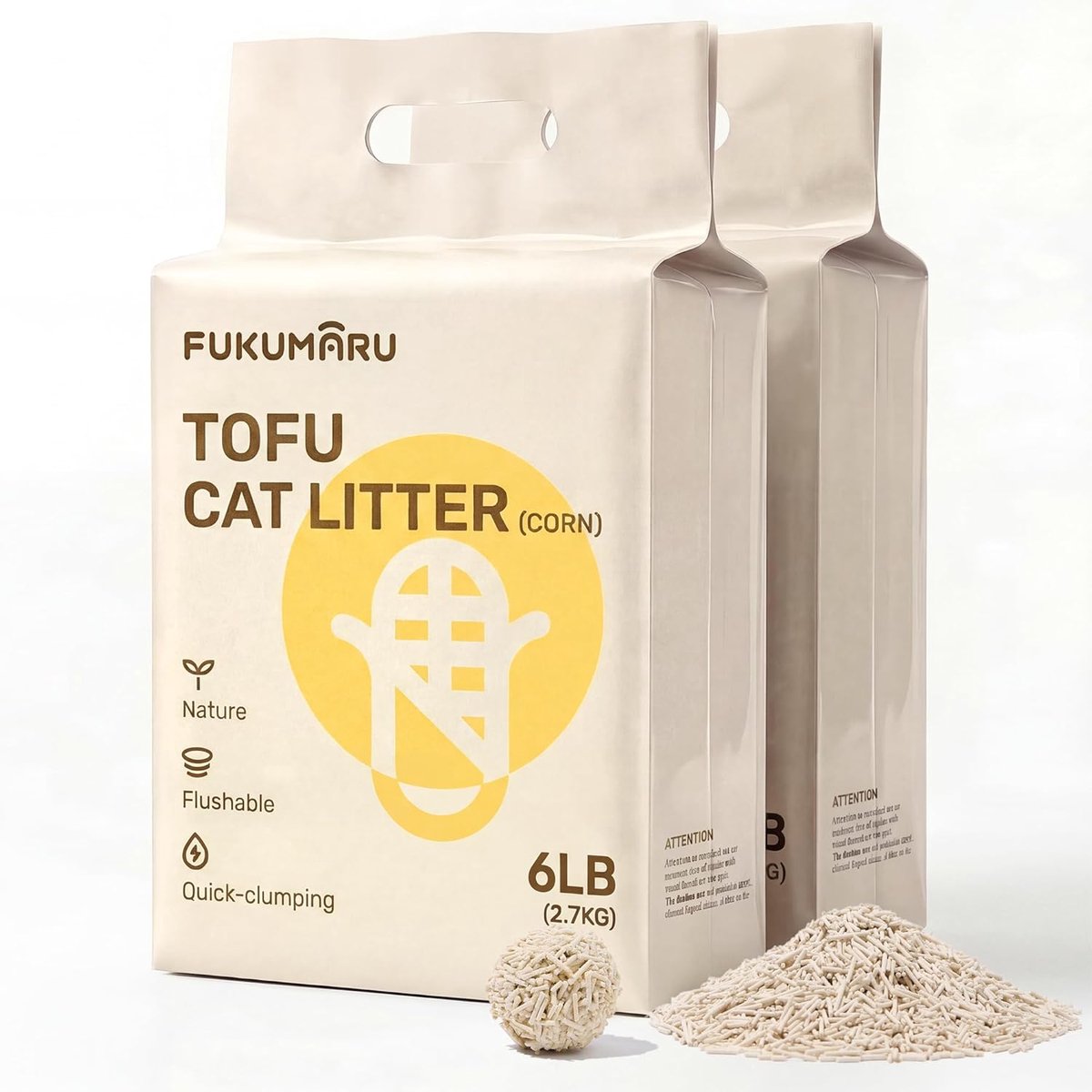 SnelShoppen - Tofu Kattenbakvulling, Natuurlijk, Geurloos, Stofvrij, Afvoerbaar, Snelle Klontering, Lichtgewicht, Effectieve Kattenbakvulling voor Sen