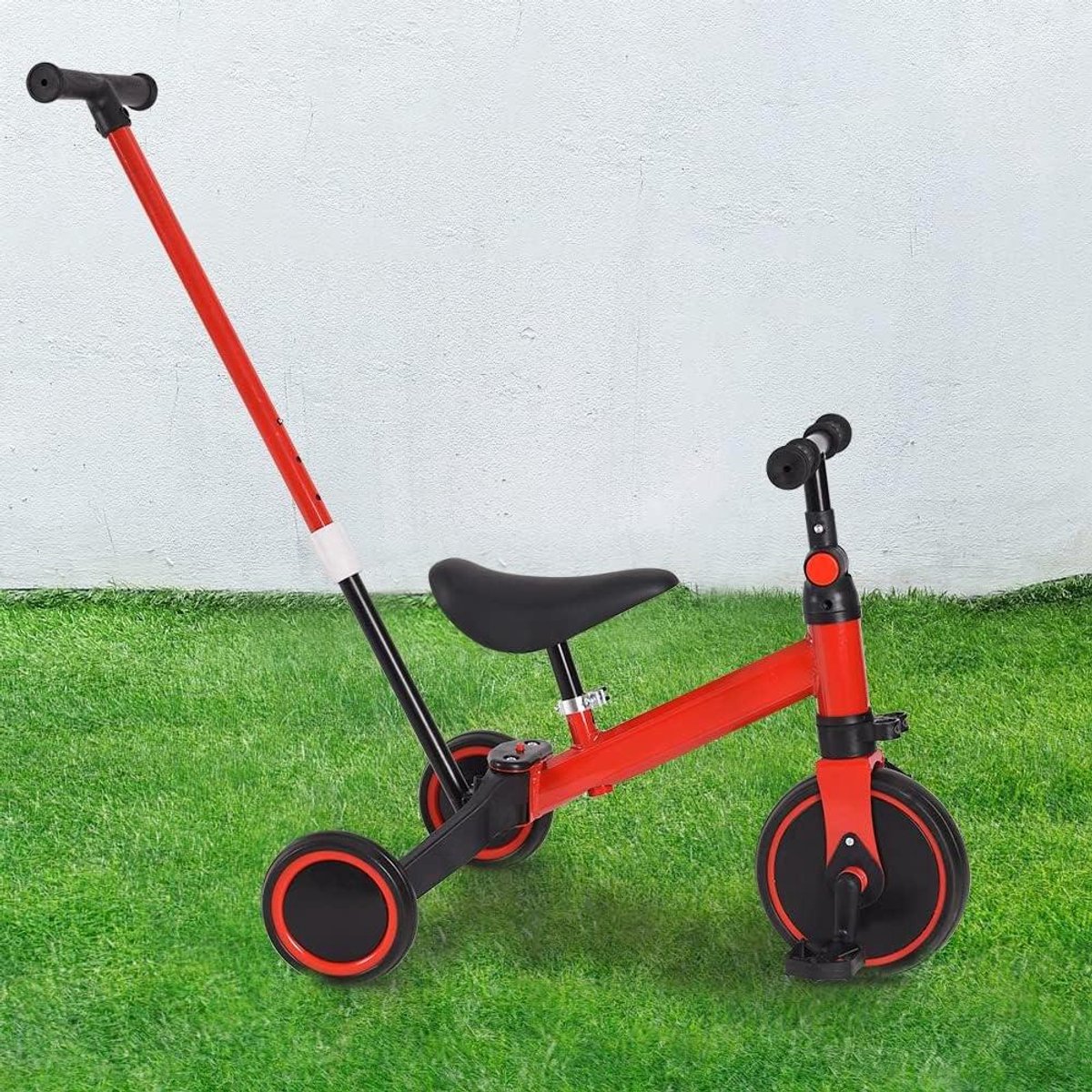 Kinderdriewieler - Babyfiets loopfiets - Leren fietsen - 3-in-1 ontwerp - 15 kg draagkracht - Rood