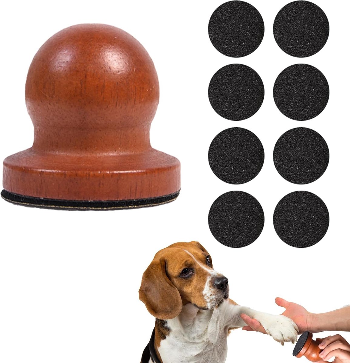SnelShoppen - Houten Nagelvijl voor Honden en Katten - 8 Stuks Vervangende Schuurpapier - Stressvrije Klauwverzorging - 6x6 cm - Dierenverzorging Thui