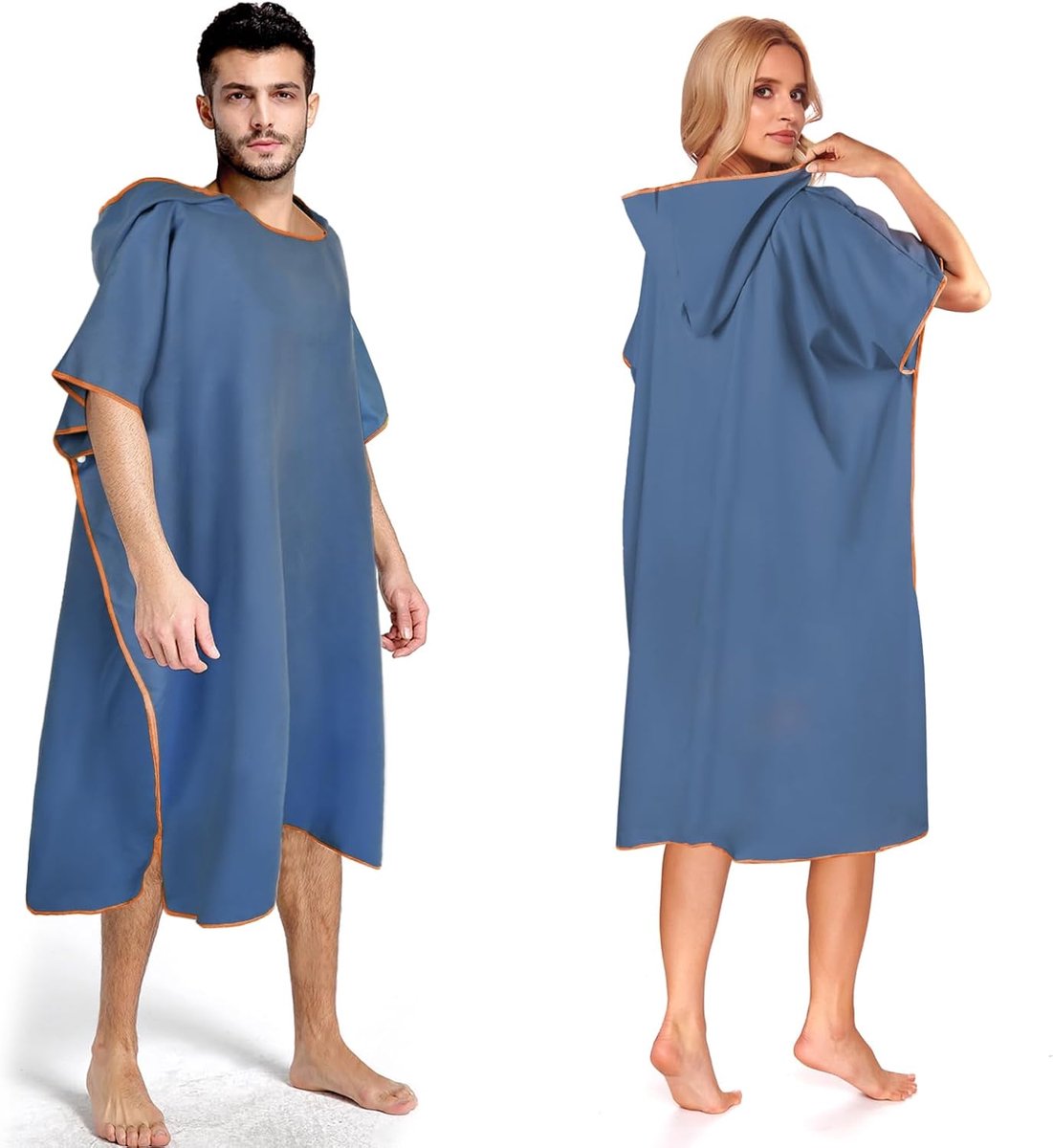 SnelShoppen - Surf Poncho voor Mannen en Vrouwen, Badjas Poncho met Kap, Sneldrogende Microfibre Surf Poncho voor Zwemmen, Kamperen, Strand, Privacy B