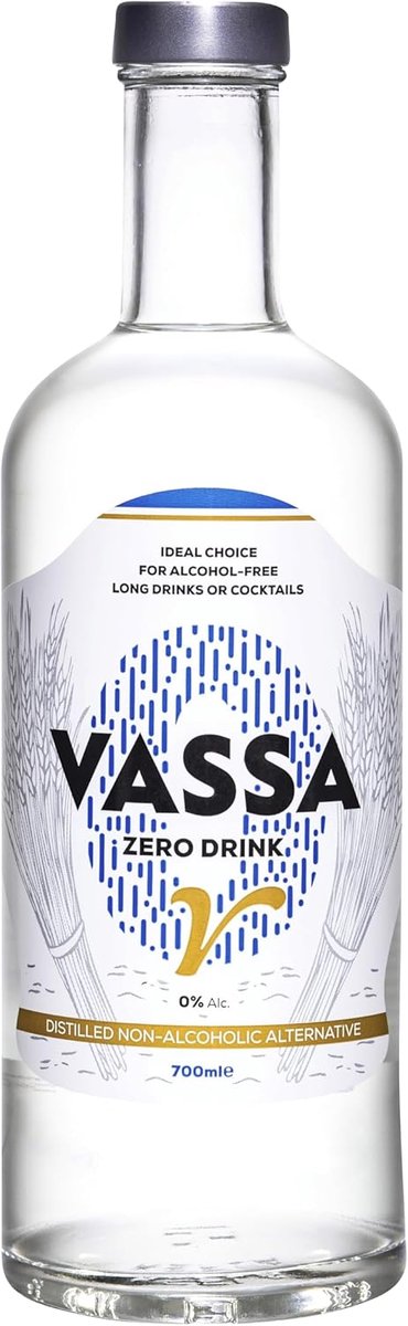 SnelShoppen - Vassa Zero V Alcoholvrije Vodka, 100% Natuurlijk, 700 ml - Perfect voor Cocktails, Long Drinks, Feesten en Gezellige Avonden
