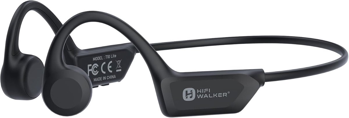 SnelShoppen - HIFI Walker T10 Lite Koptelefoon Bluetooth 6.0, Beengeleiding Hoofdtelefoon voor Hardlopen en Fitness, 18 Uur Accuduur, 28g Lichtgewicht