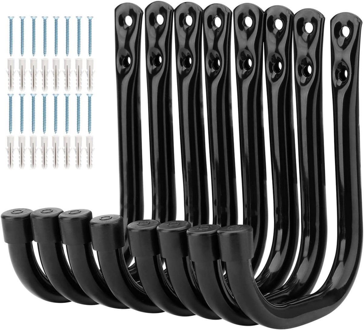 SnelShoppen - Garage Storage Hooks Heavy Duty J Hooks voor Garage, Tuin, Gym, Max Load 20kg, Ideaal voor Fietsen, Tuingereedschap, Ladder, Organisatie