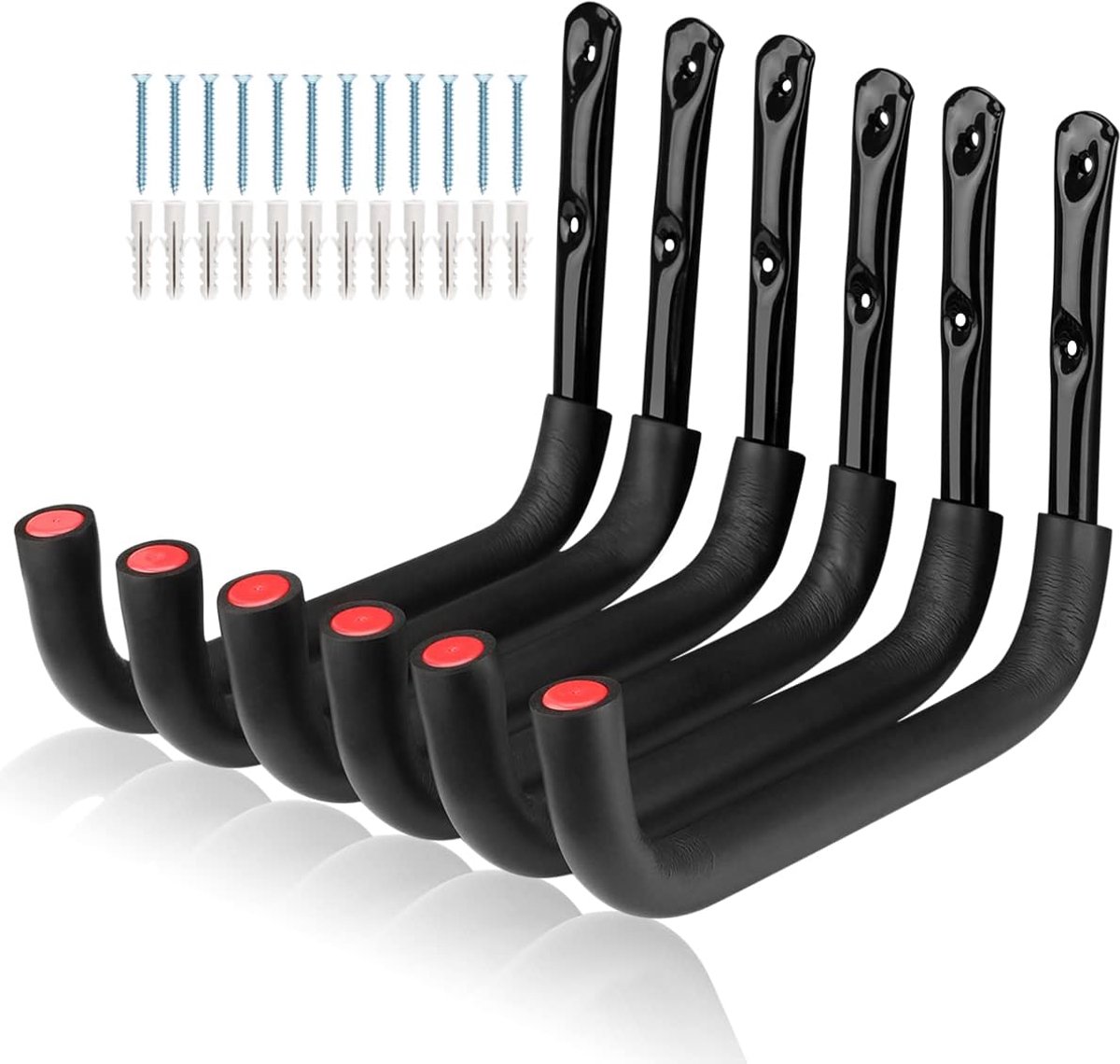SnelShoppen - 6 Pcs Heavy Duty Garage Opslag Haken - 32.5cm Wandgemonteerde Utility Hanger - Voor Ladder, Surfboard, Fiets, Tuingereedschap en Meer