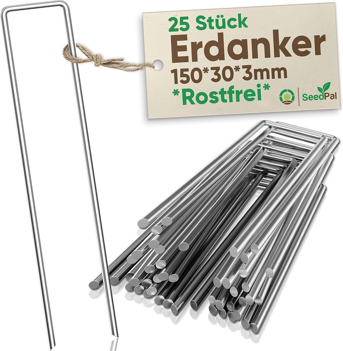 SnelShoppen - 25x Galvanised Ground Anchors - Anti-Roest Peggen 150mm - Duurzaam en Corrosiebestendig voor Camping, Tuin en Outdoor Gebruik