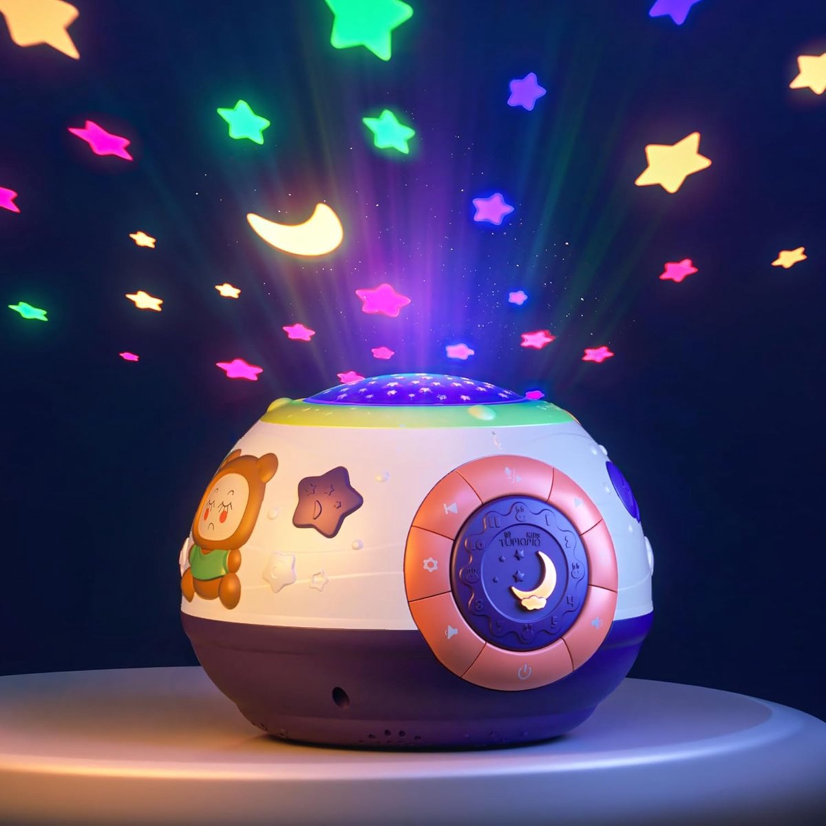 SnelShoppen - Projector met Sterrenhemel, Nachtlampje, Muziek en Baby Speelgoed voor Nieuwe Baby's en Peuters, Slaapmachine met Geluiden en Praatfunct