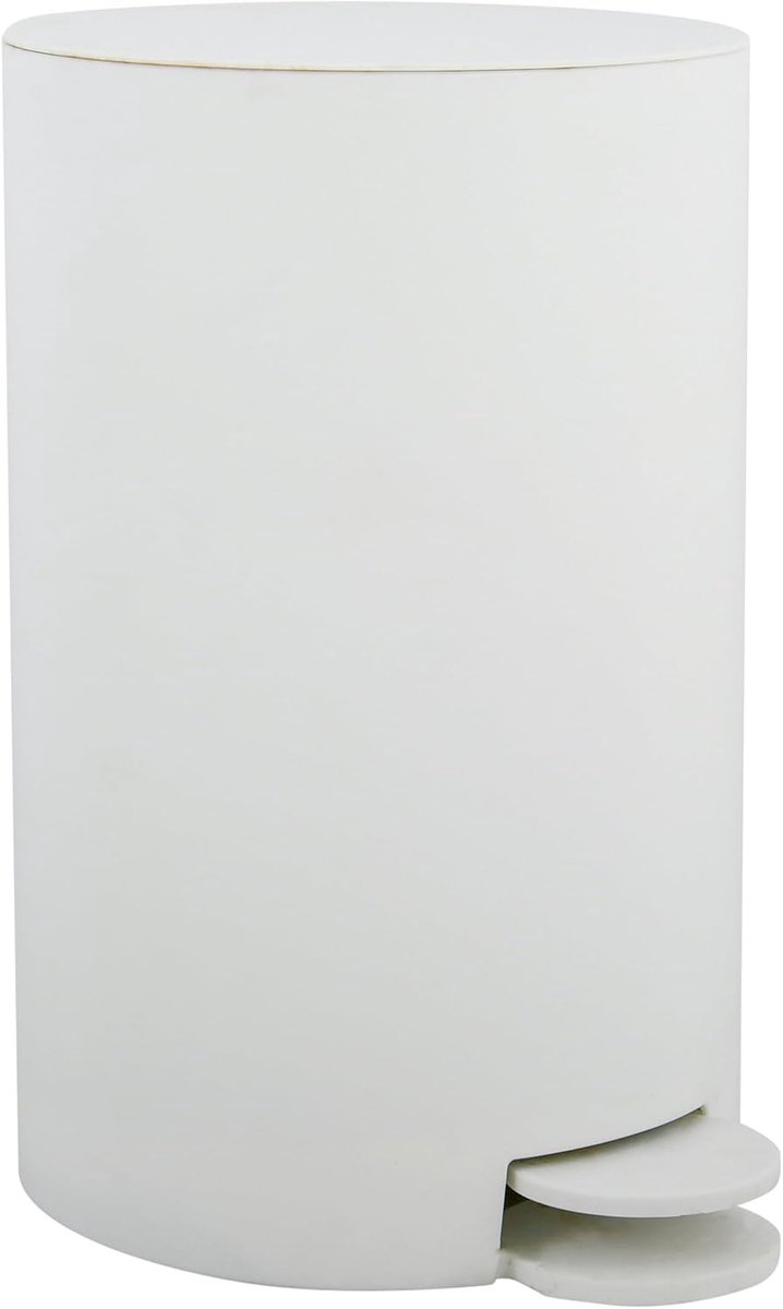 SnelShoppen - Moderne Pedalafvalbak 3 Liter - Wit - Met Verwijderbare Binnenemmer - Perfect voor Badkamer en Keuken - Compact en Stijlvol Design