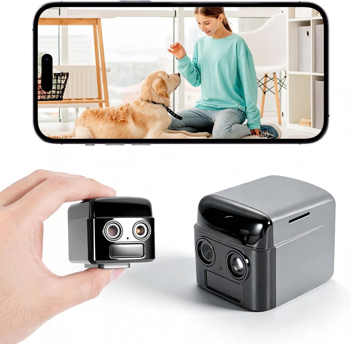 SnelShoppen - Mini Camera 2K HD Surveillance Camera, WiFi, Draadloos, Binnen & Buiten, Nachtnvisie, Mini Spy Camera, 130° Hoek en Slimme Bewegingdetec