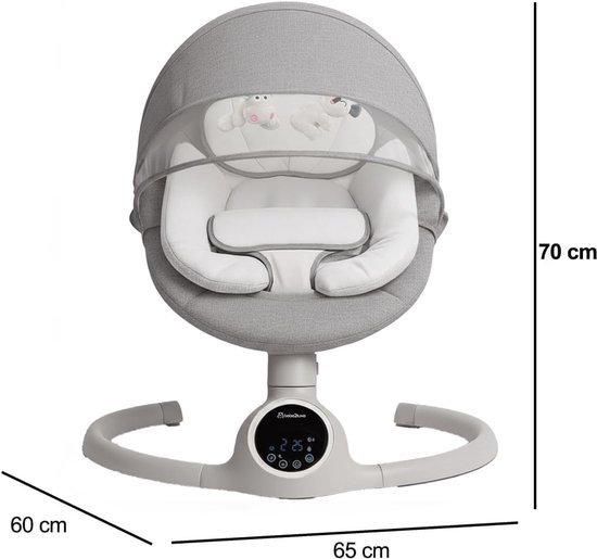 Elektrische Baby Schommel - Baby Bouncer - Baby Ontspanning - Met Geluidsdetector - 65 x 60 x 66 cm - Violet — afbeelding 2