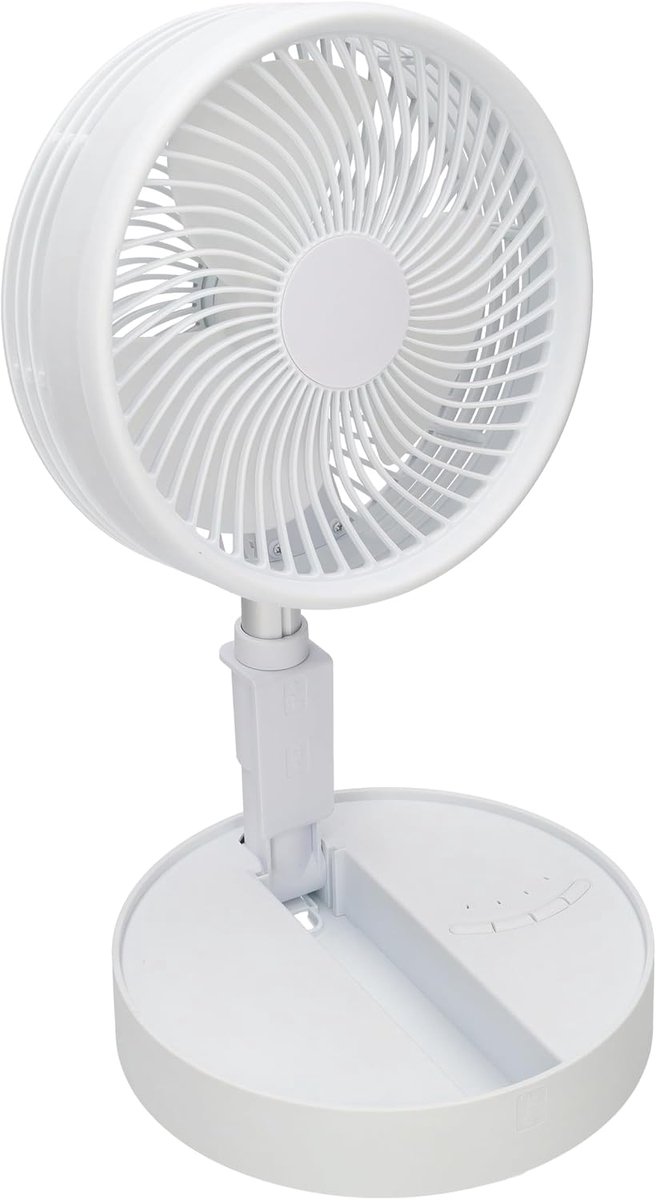 SnelShoppen - Mini Tafelventilator met Telefoonhouder | Opvouwbare Draadloze USB Ventilator | 3 Snelheden | Stille Compacte Ventilator voor Thuis, Kan