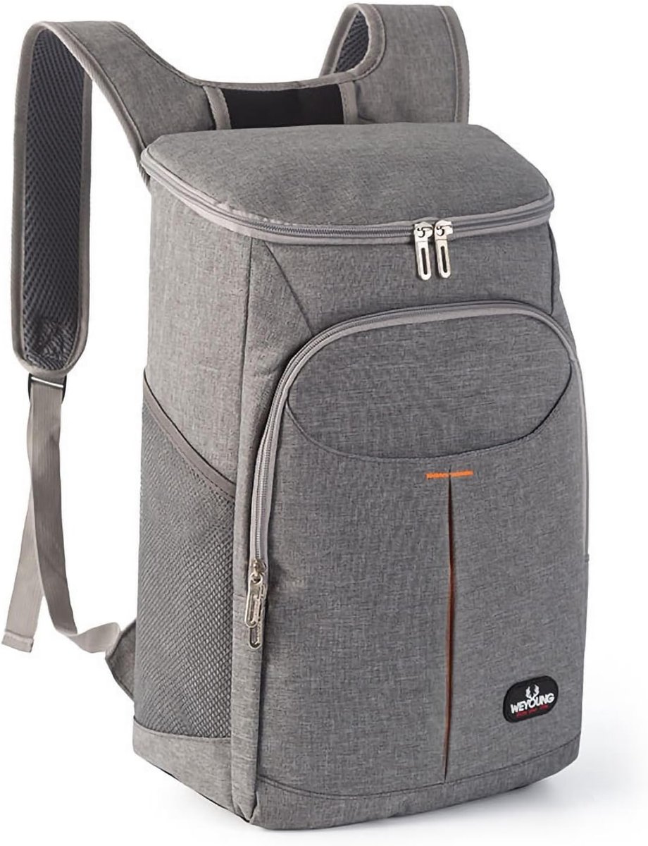 Thijox - Koeltas Picknickrugzak 25L - Waterdichte Koelrugzak - Geïsoleerde Lekvrije Tas voor Kamperen, Picknick, Barbecue en Buitenactiviteiten - Grij